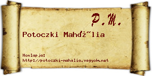 Potoczki Mahália névjegykártya